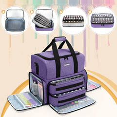 BAFASO nail polish organizer upper storage area demonstrates space for a regular-size nail dryer and remover bottles.