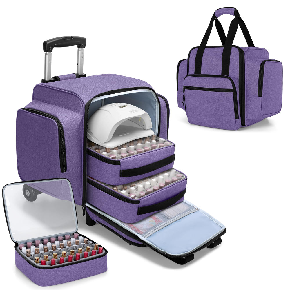 BAFASO rolling nail polish organizer main compartment keeps bottles secure during travel