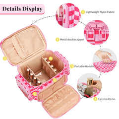 Bagmoly makeup bag brush-compartment neatly holds multiple brushes for easy organization.
