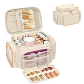 Bagmoly large makeup bag front view for organized travel cosmetics