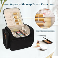 Bagmoly XL makeup bag wet and dry pockets help separate essentials for clean organization.