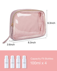 BAGSMART clear makeup bag interior view highlights easy item visibility.
