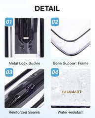 BAGSMART Clear Toiletry Bag reinforced seams emphasize durability and leak resistance
