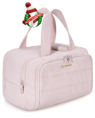 BAGSMART Crush travel toiletry bag full-opening design for easy access on the go.