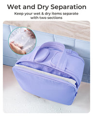 BAGSMART bag features dry-wet separation with waterproof front pocket for messy items.