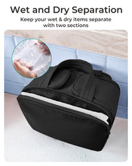 BAGSMART four-compartment layout helps you organize cosmetics and toiletries efficiently.