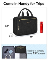 BAGSMART Hanging Travel Toiletry Organizer opened for full access to contents