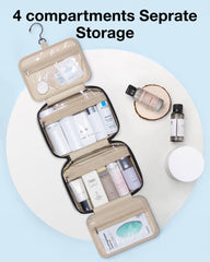 BAGSMART Hanging Travel Toiletry Organizer with TSA-approved transparent bag for quick security