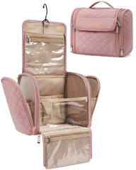BAGSMART makeup bag with hanging hook for easy hanging and space-saving travel