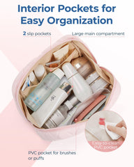 BAGSMART makeup bag wide-opening design for quick cosmetic access.