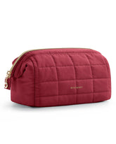 BagSmart makeup bag, wide opening view, quick access to cosmetics on the go.