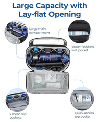 Bagsmart bag with multiple mesh pockets keeps items visible and organized.