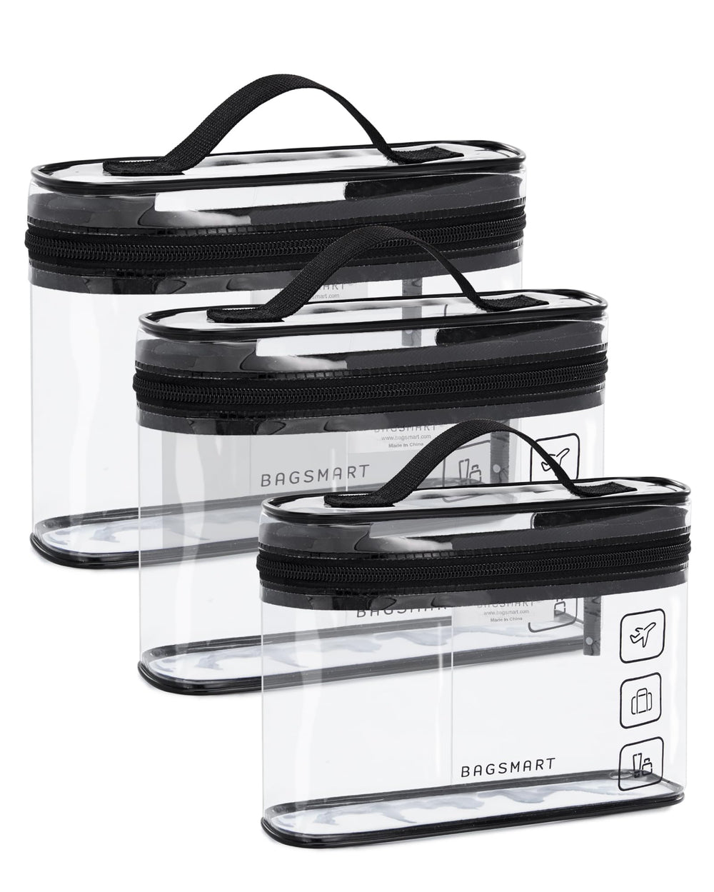 BAGSMART toiletry bag with 180-degree opening for easy access.