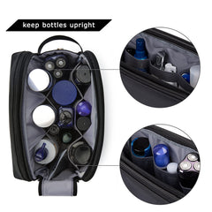 BAGSMART Toiletry Bag front waterproof pocket demonstrates separation of damp items for clean storage