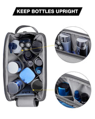 BAGSMART gray large front waterproof pocket ideal for wet items separation.
