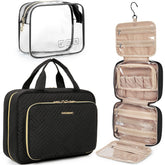 BAGSMART toiletry bag hanging hook demonstrates hands-free travel organization