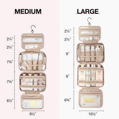 BAGSMART pink exterior hanging toiletry bag for stylish organization on the go.