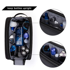 BAGSMART back pocket with elastic and zippered sections for cosmetics and more.