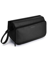 BagSmart Toiletry Bag for Men front view showing spacious interior for travel essentials.