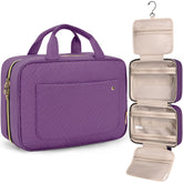 BAGSMART Toiletry Bag Purple Medium top view shows compact travel organization.