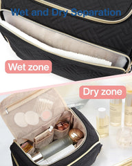 BAGSMART toiletry bag waterproof fabric with front pocket for wet-dry separation