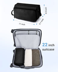 BagSmart Toiletry Bag waterproof pocket demonstrates dry wet separation capability.