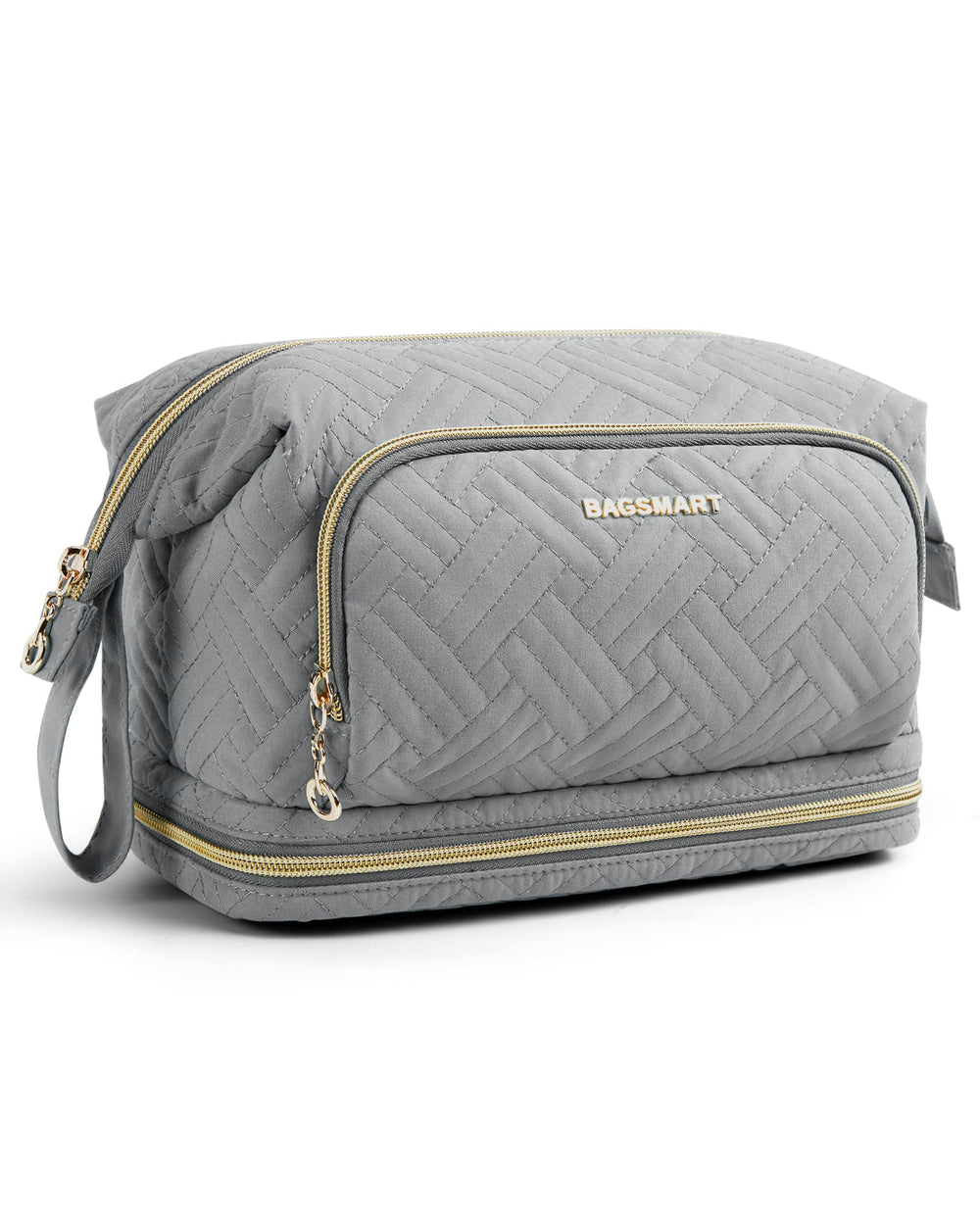 BAGSMART travel makeup bag wide-open design for easy access to cosmetics on the go