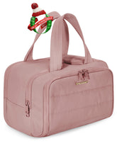 BAGSMART travel toiletry bag dark pink front view highlighting large capacity for organized essentials
