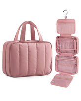 BAGSMART travel toiletry bag in dusty rose aids on-the-go organization with style.