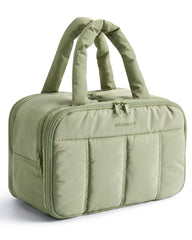 BAGSMART travel toiletry bag green front pocket keeps items organized while on the go.