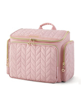BAGSMART travel toiletry bag pink open showcases spacious wide opening for easy access