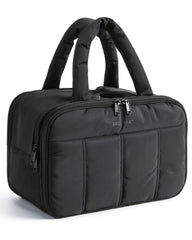 BAGSMART travel toiletry bag puffy black highlights compact, stylish design for easy packing on trips.