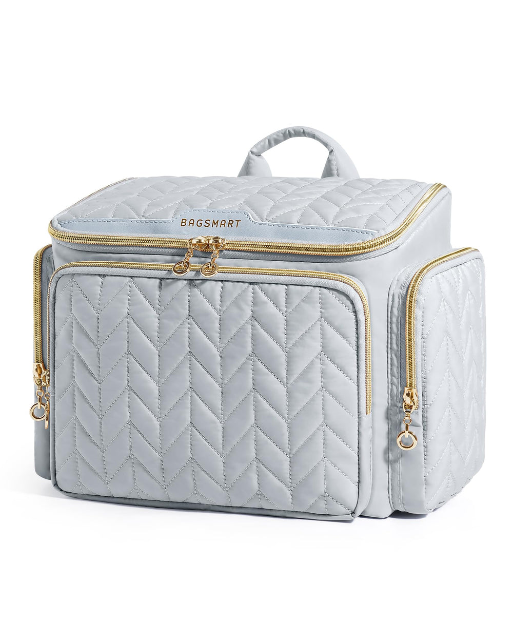 BagSmart travel toiletry bag with wide opening for easy access to essentials.