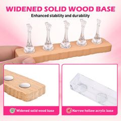 BAGTeck clear acrylic nail stands showcase designs with crisp visibility