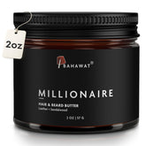 BAHAWAT leather sandalwood butter bottle shows premium beard conditioning.