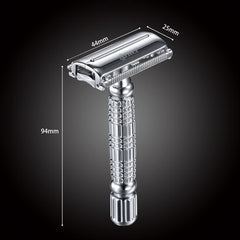 BAILI razor metal construction showcases rust-proof zinc alloy and chrome finish for durability.