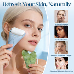 BAIMEI gua sha stone detail highlighting natural jade texture and durability