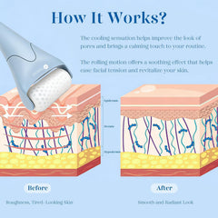BAIMEI ice roller in hand showing compact size and easy handling