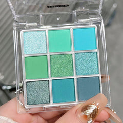 BAISEN DIARY Paleta 9 Colores Verde Aguacate, aplicación en ojos con acabado suave