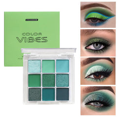 BAISEN DIARY Paleta 9 Colores Verde Aguacate, paleta abierta para looks monocromáticos