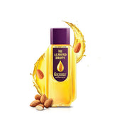 Bajaj Almond Drops bottle front showing classic packaging for daily nourishment