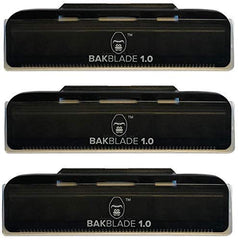 baKblade 1.0 back shaver refill pack with 3 cartridges for quick, comfortable grooming.