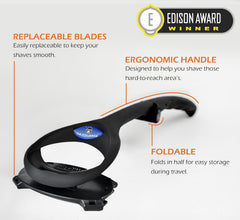 Bakblade 2.0 back shaver used wet and dry mode for flexible shaving sessions.