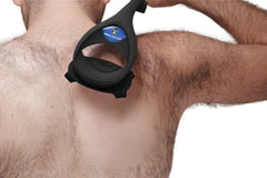 Bakblade 2.0 back shaver extended 18-inch handle enabling reach to hard-to-reach areas.