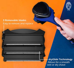 BAKblade 2.0 Elite Plus dryglide close-up; shows smooth dry or wet shaving.