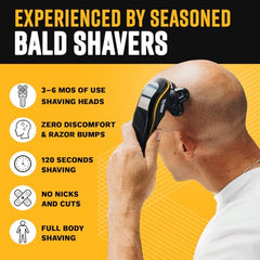 The Cut Buddy Bald Buddy head shaver cordless design offers freedom to shave anywhere.