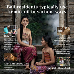 Bali Aga Kemiri Oil scalp massage demonstrates soothing hair care routine.