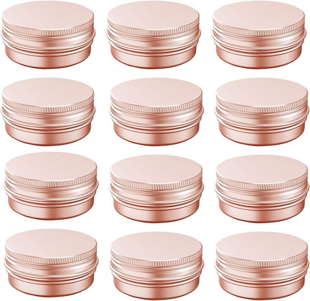 BallHull rose gold 1oz tin cap closed for durable, reusable cosmetic storage