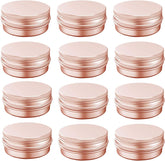 BallHull rose gold 1oz tin cap closed for durable, reusable cosmetic storage