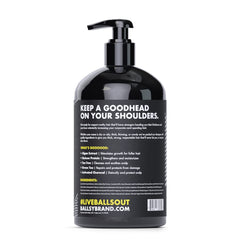 Ballsy Goodhead Shampoo lather during application for a thicker, stronger-hair feel.